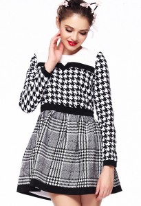 Black and White Plaid Dress