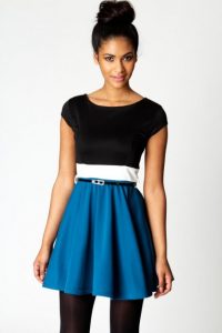 Color Block Skater Dress