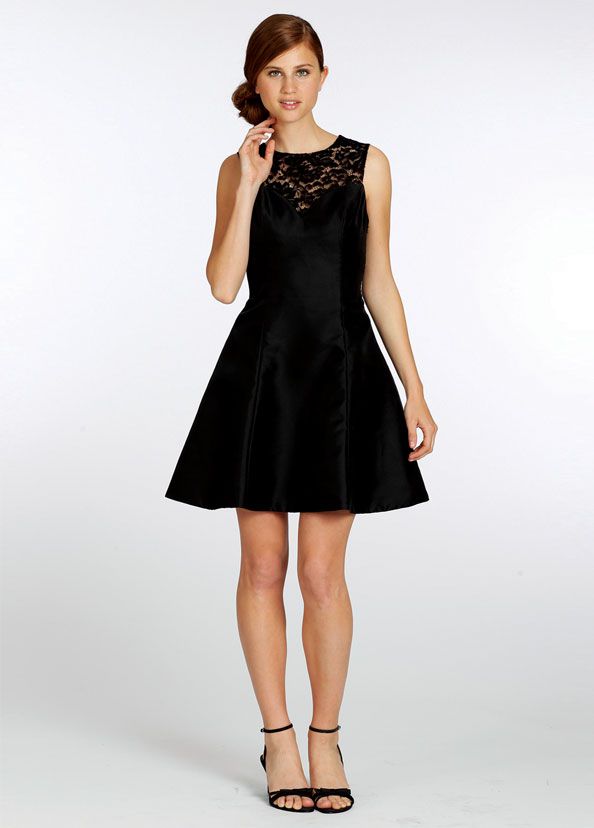 black fit and flare party dress