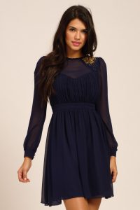 Fit and Flare Long Sleeve Dress