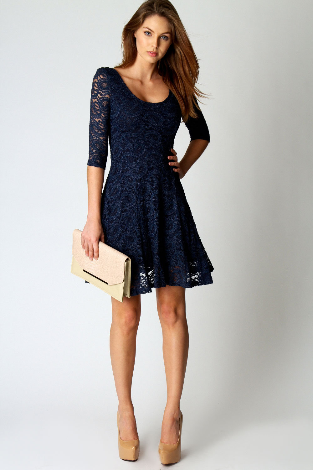 Lace Fit and Flare Dress Picture Collection | DressedUpGirl.com