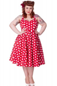 Plus Size Red Polka Dot Dress