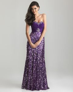 Purple Sequin Prom Dress