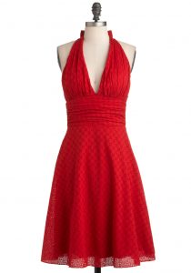 Red Eyelet Dress