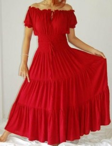 Red Peasant Dress