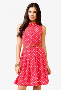 Red with White Polka Dot Dress