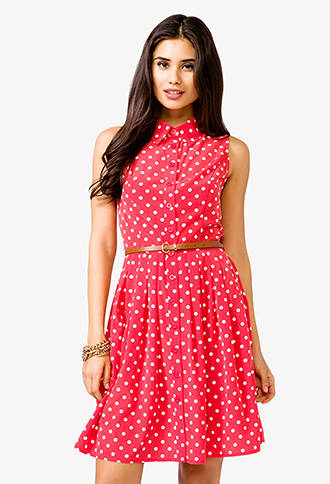 red dress dots