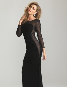 Sheer Long Sleeve Dress