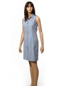 Sleeveless Chambray Shirt Dress