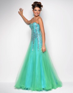 Strapless Sequin Prom Dress