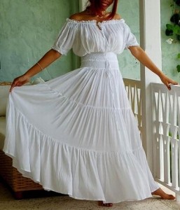 White Peasant Dress