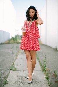 White and Red Polka Dot Dress