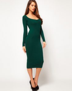 Long Sleeve Bodycon Midi Dress