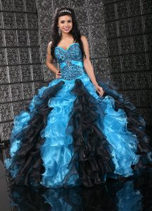 Blue and Black Quinceanera Dresses