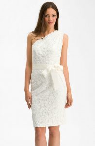 One Shoulder Lace Cocktail Dress