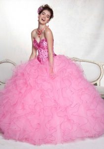Pink and White Quinceanera Dresses