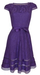 Purple Cocktail Dress With Sleeves