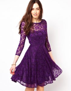 Purple Lace Cocktail Dress