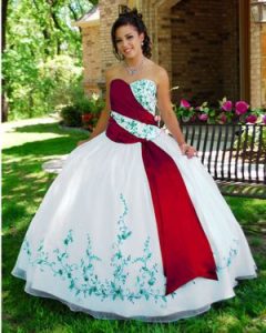 Red and White Quinceanera Dresses