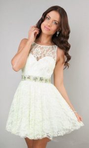 Short White Lace Cocktail Dress