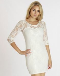 White Lace Cocktail Dress Photos