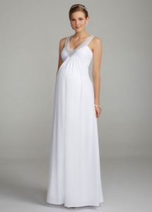 White Long Maternity Dress