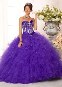 White and Purple Quinceanera Dresses