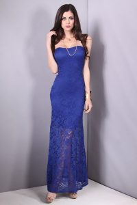 Blue Lace Maxi Dress