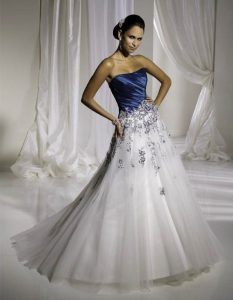 Blue and White Wedding Dresses