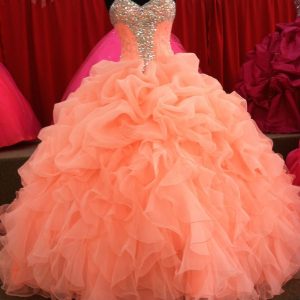 Coral Quinceanera Dress