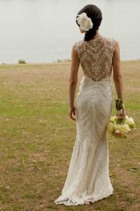 Lace Back Wedding Dress