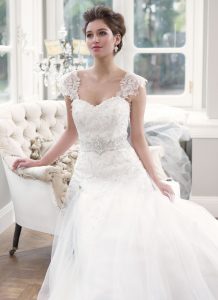 Lace Cap Sleeve Wedding Dress