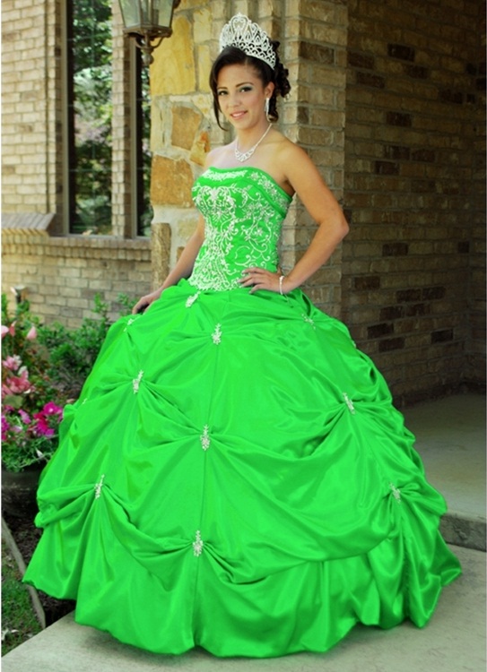 neon green quinceanera dresses