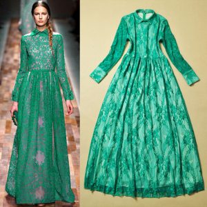 Long Green Lace Dress