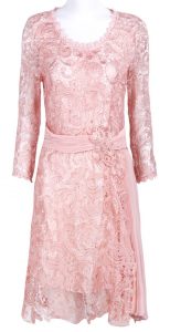 Pink Lace Long Sleeve Dress