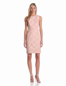 Pink Lace Sheath Dress