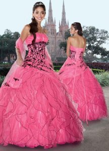 Pink and Black Quinceanera Dresses
