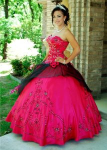 Pink and Black Quinceanera Dresses