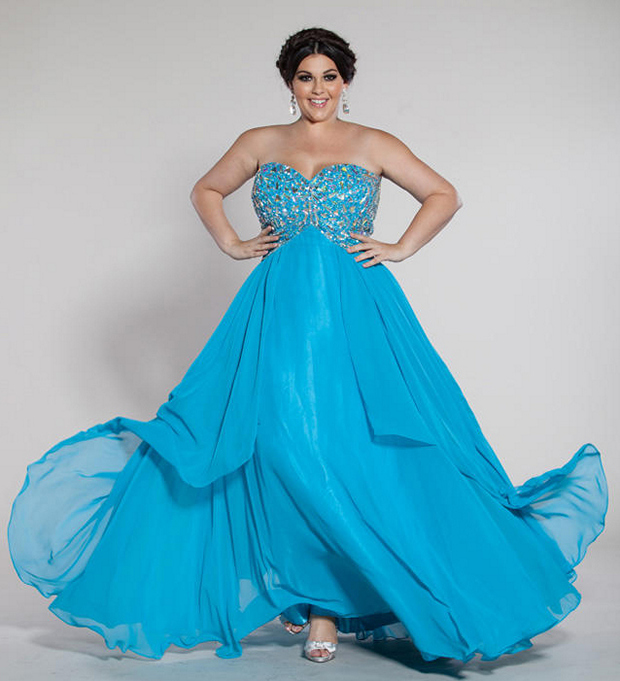 plus size blue formal dresses