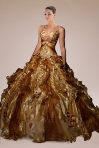 Quinceanera Gold Dress