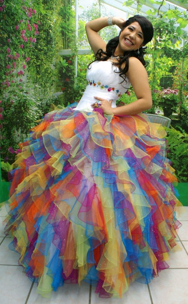 rainbow gown for ladies
