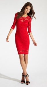 Red Lace Dress With Sleeves