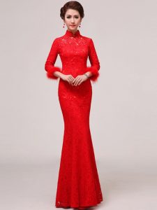 Red Lace Long Sleeve Dress