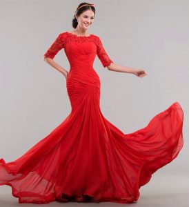Red Lace Mermaid Dress