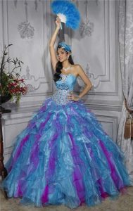 Turquoise and Purple Quinceanera Dresses