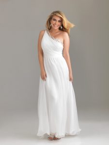 White Plus Size Prom Dresses