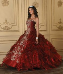 White and Red Quinceanera Dresses