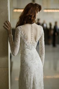 long Sleeve Backless Wedding Dress