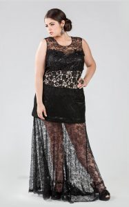 Black Lace Plus Size Dress