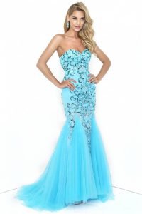 Blue Mermaid Prom Dress